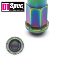 Écrous de roue de course en titane D1SPEC Taïwan, 7 pans, antivol, sécurisés, M12x1.5 M12x1.25 pour jantes forgées