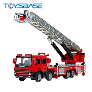 KAIDIWEI 1/<span class=keywords><strong>50</strong></span> Modèle réduit de <span class=keywords><strong>camion</strong></span> de pompiers moderne en alliage avec échelle coulissante - Product Image 3