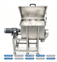 Mélangeur horizontal industriel automatique en acier inoxydable 304 pour poudres sèches, céréales, aliments pour animaux et matériaux en vrac