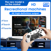 Console de jeu RS5 4K HD 64 Go avec manettes sans fil 2,4 GHz, plus de 30 000 jeux intégrés et prise en charge multilingue
