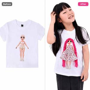 T-shirt ANSOO personnalisé pour enfants, transformation magique, poupée de conte de fées - Product Image 2