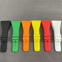 Bracelet de montre personnalisé en fluororubber, extrémités larges, corps de bracelet étroit, maillons en alliage de titane, finition mate, compatible avec 016