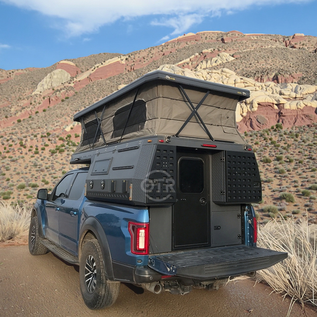 Slide-in Camper for Pickup Truck with Aluminum Construction Travel Trailer Use 8 Person Capacity and Luxury Interior Finish