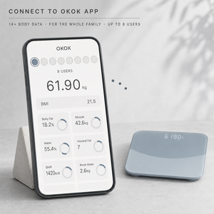 Báscula <span class=keywords><strong>de</strong></span> <span class=keywords><strong>Baño</strong></span> Inteligente Bluetooth 4.0 <span class=keywords><strong>de</strong></span> Dos Tonos Azul Gris, Báscula <span class=keywords><strong>de</strong></span> Peso Corporal <span class=keywords><strong>de</strong></span> 180 kg, Pantalla LED, Vidrio Templado, Sincronización con Aplicación - Product Image 4