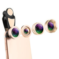 Kit de lentilles de caméra 2 en 1 pour téléphone Portable, 4 en 1, téléobjectif 15X Macro, 0,36 x, objectif grand Angle à 198 degrés, oculaire de poisson