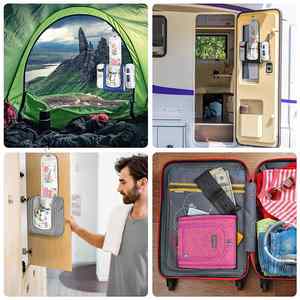 Large Storage Hanging Toiletry Travel <b>Bag</b> with Hook New Cosmetic Makeup and Jewelry Organizer for Men Women for Bathroom Use - Product Image 2