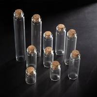 Botol harapan Mini penyumbat gabus Diameter 22mm tabung kaca bening 4ml stoples penyimpanan 5ml 7ml 15ml 18ml 20ml 25ml 30ml kapasitas