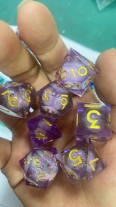 Liquid Core Dice Set Dnd D20 Sharp Resin Polyhedral <strong>D</strong>&amp;<strong>d</strong> Rpg Games Set Resin Dice - Product Image 5