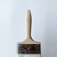Pinceau plat de haute qualité à filament synthétique, manche en bois, pour bricolage, avec virole en acier inoxydable, pour polissage, 4 en 1, OEM