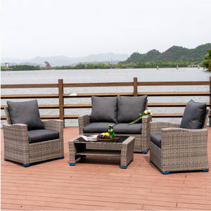 Sofá impermeable de mimbre de estilo europeo para patio, juegos de conversación al aire libre, muebles de jardín de ratán modernos, sillones de hotel - Product Image 1