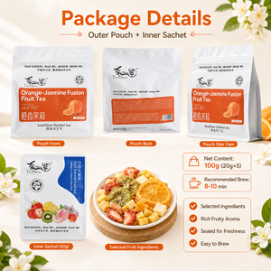 Thé aux fruits FD Fusion Orange <span class=keywords><strong>Jasmin</strong></span> avec cubes de kiwi, pêche et ananas lyophilisés - Product Image 5