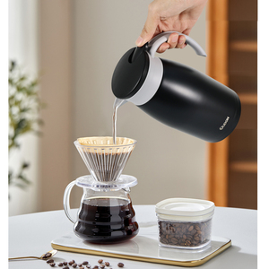 <span class=keywords><strong>OUDON</strong></span> 0.6L Thermos à café isotherme en acier inoxydable avec poignées, design moderne et luxueux, portable pour voyage et usage domestique, compatible eau bouillante - Product Image 5