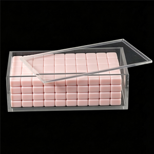 Étui de transport portable en acrylique pour Mahjong, boîte de rangement transparente pour protéger les tuiles de jeu, organisateur de tuiles de Rummy - Product Image 1