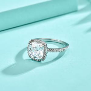 แหวนเพชรสังเคราะห์แฟชั่น GR64แหวนเพทายขนาดใหญ่หรูหราแหวนแต่งงานคริสตัลชุบทองสีขาวสำหรับ S925เครื่องประดับเงิน - Product Image 3