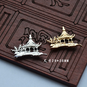 Pasador de Pelo de Cobre 29x38MM con Diseño de Nube Auspiciosa, Adorno para el Cabello Hecho a Mano, Accesorio DIY, Regalo - Product Image 5