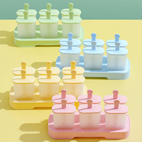 Moule à glaces coloré à 6 cavités avec couvercle, réutilisable, pour la fabrication de glaces maison et de collations glacées d'été