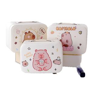 Kulomi KT Cat <span class=keywords><strong>Pacha</strong></span> Dog Cartoon Cute Sitch PU Bolsa de maquillaje Espejo Estuche de tocador portátil 25x18x11CM Forma de concha marina para regalo de viaje - Product Image 5