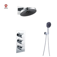 Robinet de douche thermostatique d'hôtel de couleur personnalisée mélangeur de salle de bain mural poli jet de massage céramique pour usage en appartement