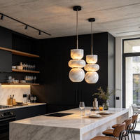 Luminaire suspendu en onyx naturel empilé de luxe, avec LED dorées à intensité variable, directement de l'usine, pour la salle à manger, la chambre à coucher, le salon, décoration