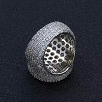 Bagues en laiton et zircon, plaquées or et argent, certifiées par un tiers, serties géométriques, alliance, bague de petit doigt pour homme