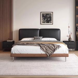 Muebles de <span class=keywords><strong>dormitorio</strong></span> de madera de lujo modernos de estilo nórdico, camas suaves con funda, marco de cama doble tamaño king, diseños de <span class=keywords><strong>matrimonio</strong></span> 2025 - Product Image 1