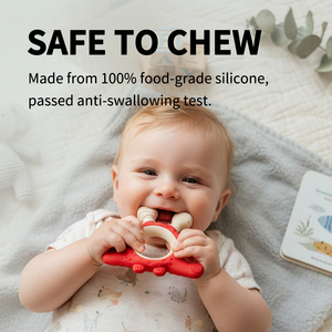 Anneaux de dentition ronds en <span class=keywords><strong>silicone</strong></span> sans BPA, jouets souples en bois pour bébés, pour l'entraînement sensoriel et l'apprentissage précoce, 6-12 mois - Product Image 3