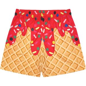 Shorts de sport pour homme personnalisés, imprimé crème glacée, séchage rapide, en mesh, pour la plage et les occasions décontractées - Product Image 1