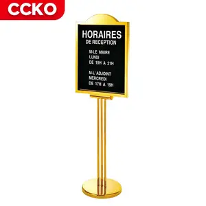 Silber Gold Restaurant Bankett Meeting Hotel Lobby Hochzeits schild Stand Poster Rest Willkommen schild Halter Stand Display Racks