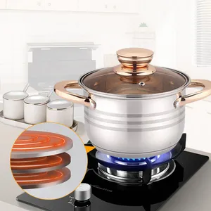 ホット販売誘導ノンスティックポット調理器具セット調理キッチンステンレス鋼鍋とフライパン