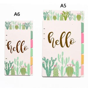 Cute A5/A6 5-<b>sheet</b> Index Divider Tab Notebook 6 Holes <b>Leather</b> Stationery Hardcover Binder Planner Paper Planner Accessories - Product Image 4