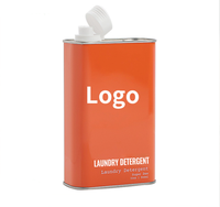 Boîte en fer blanc pour détergent à lessive avec bouchon à vis, capacité personnalisée, boîte de rangement métallique imprimée pour détergent liquide ménager