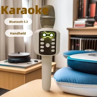 Micro et haut-parleur karaoké Bluetooth 5W 2-en-1 sans fil portable avec écho, connexion au téléphone et chant instantané, idéal pour le divertissement à domicile
