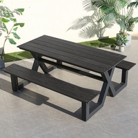 Banc de jardin en bois plastique, table, chaise en aluminium, chaise publique d'extérieur, prix de gros
