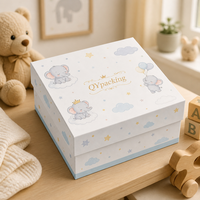Coffret cadeau pour nouveau-né, best-seller, coffret cadeau de luxe carré pour baby shower, coffret cadeau écologique pour bébé pour anniversaire