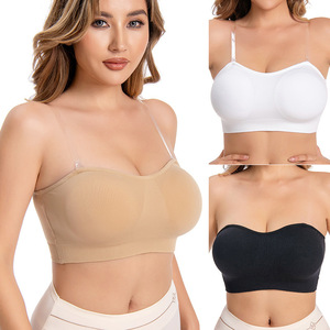 Soutien-gorge bandeau invisible sans couture transparent avec bretelles, soutien-gorge sans fil push-up antidérapant pour <span class=keywords><strong>femme</strong></span>, soutien-gorge de sport sans bretelles pour <span class=keywords><strong>femme</strong></span> - Product Image 2