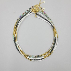 Kleine Facettierte Edelstein-Halskette für Frauen Natürliche Stein-Kristall-Choker Goldene Perlenketten Damenschmuck - Product Image 5