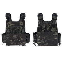 IDOGEAR Gilet tactique modulaire Molle à dégagement rapide pour entraînement au combat, porte-plaques de paintball avec triple pochette pour chargeurs