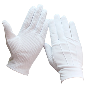 Guantes DE SEGURIDAD antideslizantes de plástico con cuentas de puntos blancos y negros para conductores Diseño de <span class=keywords><strong>conserje</strong></span> ceremonial transpirable de tres costillas para hombres y mujeres - Product Image 1