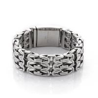 Nouveau bracelet en acier titane style hip-hop rock pour hommes Design creux en forme de V Bracelets à la mode