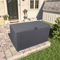 Grand bac de rangement en PE - Conteneur de rangement pliable multifonction moulé par injection, capacité 450L, couvercle verrouillable en PP, style américain
