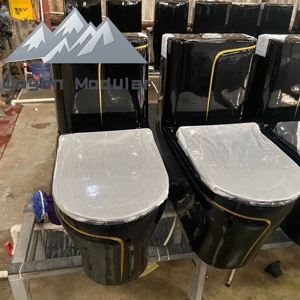 Wayon Luxurious Dark <strong>Green</strong> with Gold Trim <strong>Single</strong> Toilet Modern and Elegant Ceramic Suitable for Home/hotel Use - Product Image 3