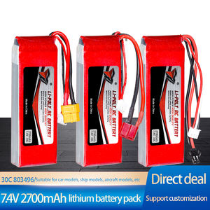 工場803496 <span class=keywords><strong>7.4V</strong></span> <span class=keywords><strong>2700mAh</strong></span>充電式リチウムポリマー電池 大型バスおもちゃ車 電動全RC飛行機用バッテリー リポ - Product Image 2