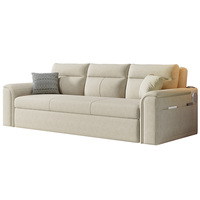Canapé-lit convertible moderne avec haut-parleur Bluetooth intégré, rangements latéraux, couchage extensible, pour salon et hôtel