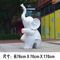 Offre Spéciale : Grandes Sculptures d'Animaux pour Décoration de Fête – Éléphant en Résine Grandeur Nature, Peint à la Main, Durable, Mignon et Coloré