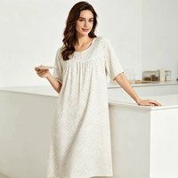 Pyjama élégant en coton pour femme, chemise de nuit florale, robe de nuit respirante, ensemble style lounge, fournisseur de marque privée