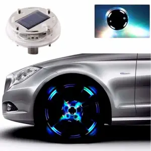 Car Accessories 12 LED RGB Auto Solar Energy Flash Wheel Tire Rim Light Car Colorful Atmosphere Hub Lamp Car Decorative Lights