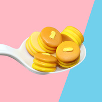 Breloques en résine en forme de mini-crêpes pour la création de miniatures de cuisine, accessoires alimentaires en résine pour jeux d'imitation, décoration artisanale
