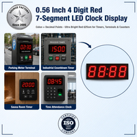 Pantalla LED Roja de 7 Segmentos y 4 Dígitos de 0.56 Pulgadas con Coma 5641AS/5641BS, Tubo Digital de Ánodo/Cátodo Común para Reloj, Contador, Medidor