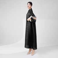 Vestidos Casuales Vintage de Talla Grande para Mujer, Diseño Miyake, Verano 2025, Moda Holgada Midi Plisada, Ecológica, ODM Natural