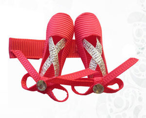 Zapatos de ballet hechos a mano para bebé, lazo de pelo con clip, accesorios para el cabello para niña - Product Image 4